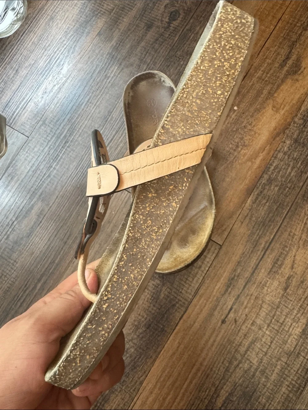 Tory Burch Pale Pink Leather Logo Thong Sandals